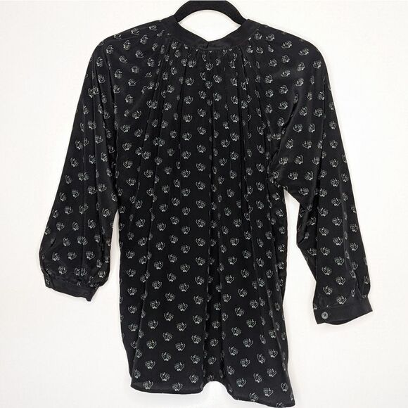 Tucker The Combo Classic Blouse Inked Batik in Crepe de Chine Silk Top Floral - Picture 6 of 7